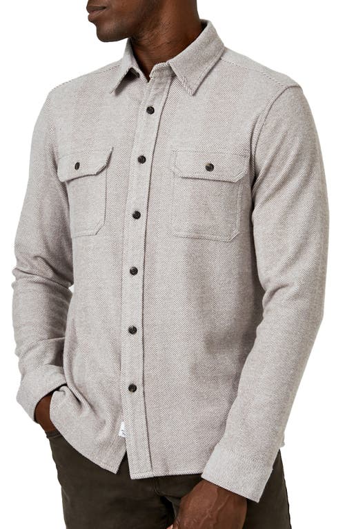 7 Diamonds Generation Herringbone Stretch Button-Up Shirt Taupe at Nordstrom,