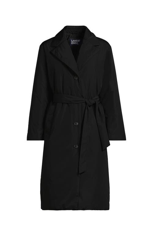 Shop Lands' End Insulated Commuter Trench Coat In Black