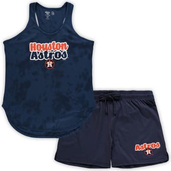 Women's Concepts Sport White/Navy Houston Astros Plus Size Tank Top & Shorts Sleep Set