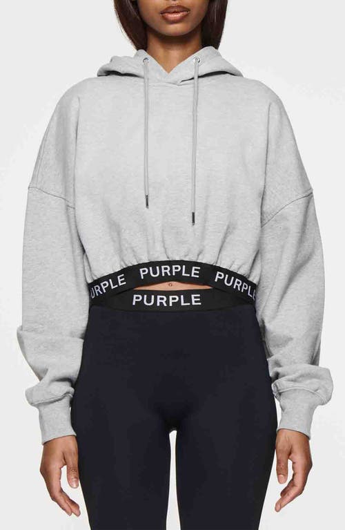 Purple Brand Logo Band Oversize Crop Hoodie In Gold