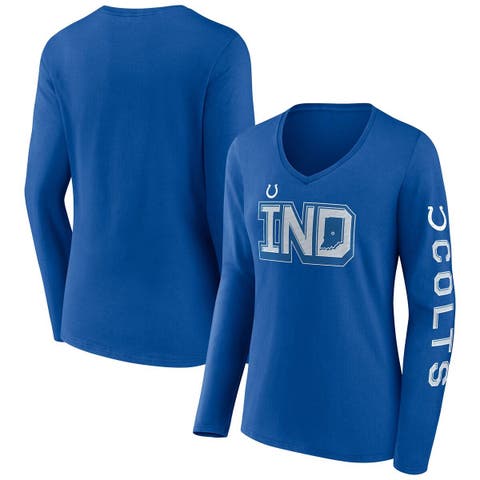 New Era Apparel Women's Indianapolis Colts Glitter Gel Blue T-Shirt