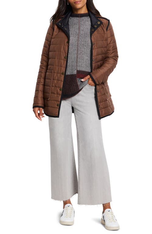 Shop Nic + Zoe Nic+zoe Allovette Reversible Quilted Jacket In Brown Multi