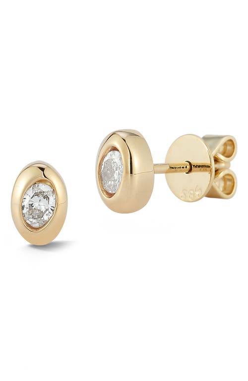 Dana Rebecca Designs Mikaela Estelle Oval Diamond Stud Earrings in Yellow Gold at Nordstrom
