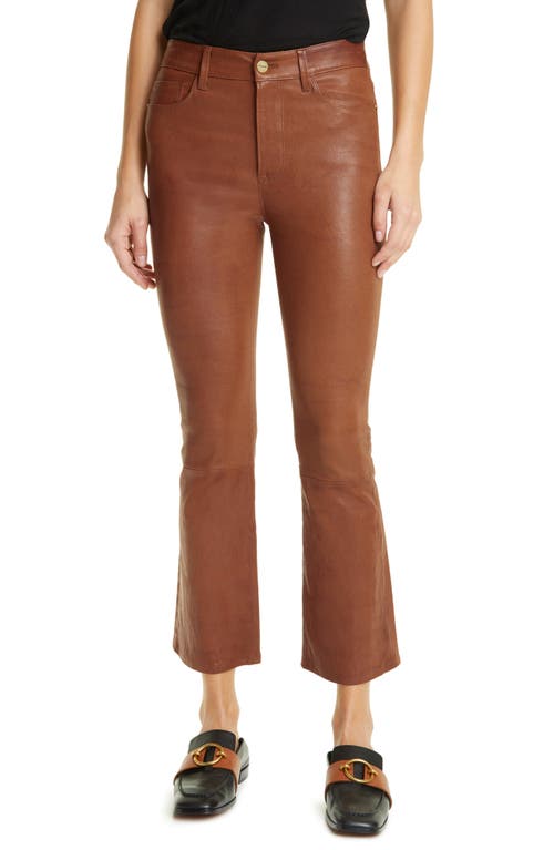 FRAME Le Crop Mini Boot Leather Pants Tobacco at Nordstrom,