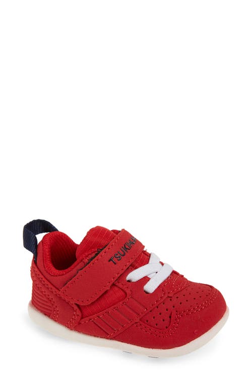 Shop Tsukihoshi Kids' Racer Washable Sneaker In Red/navy