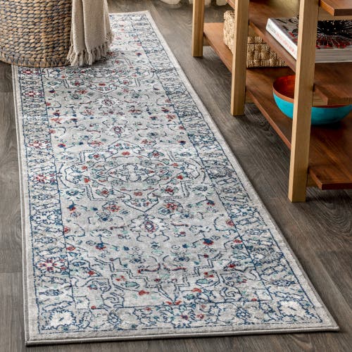 Jonathan Y Modern Persian Vintage Medallion Area Rug In Light Gray/multi