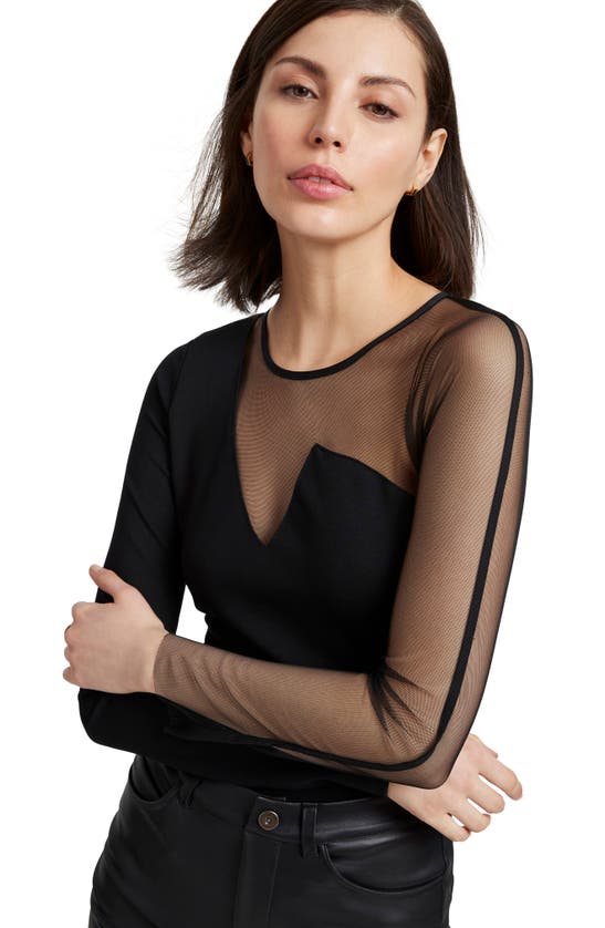 Shop Marcella Nolita Mesh Top In Black