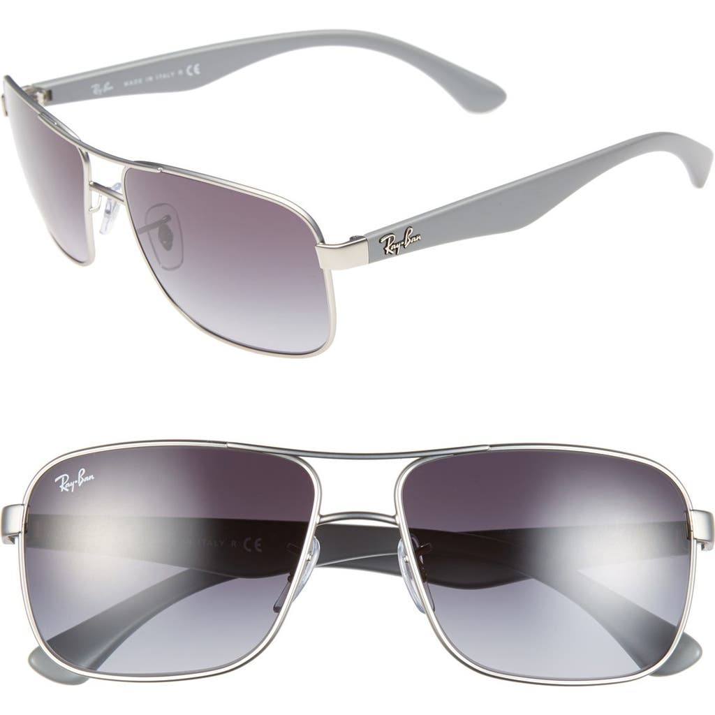 Ray Ban Ray-ban 59mm Pilot Sunglasses In Silver/ Grey Gradient