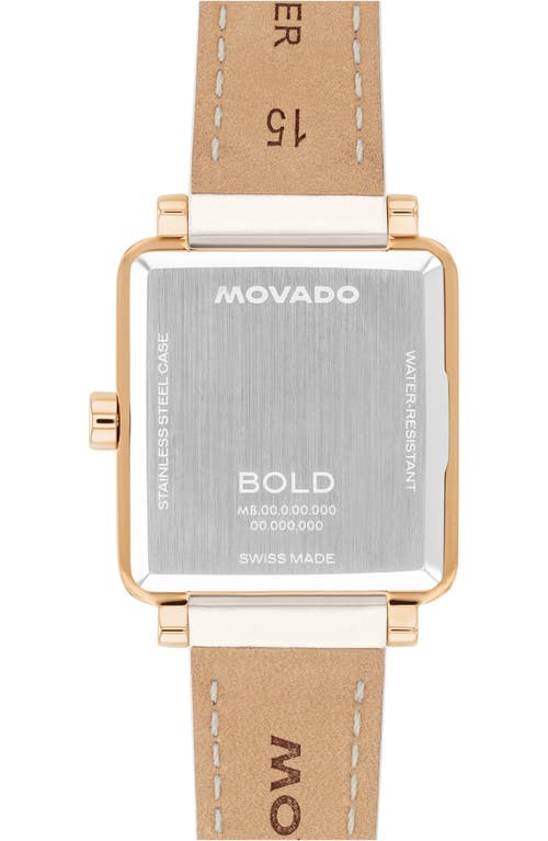 Movado Bold Evolution 2.0 Leather Strap Watch, 34mm In White