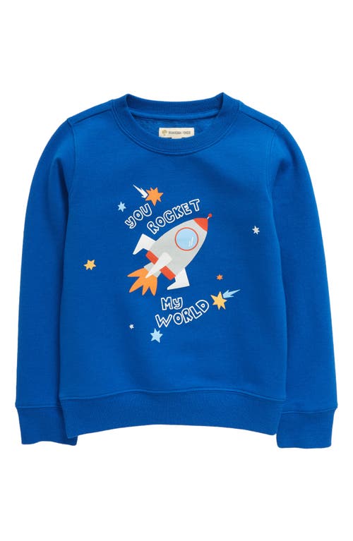 Tucker + Tate Kids' Graphic Crewneck Sweatshirt in Blue Nautical Rocket My World