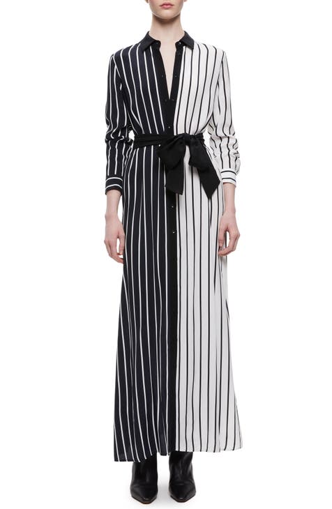 Chassidy Colorblock Stripe Long Sleeve Maxi Shirtdress