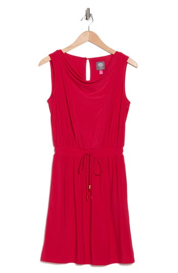 Shop Vince Camuto Cowl Neck Fit & Flare Dress In Berry