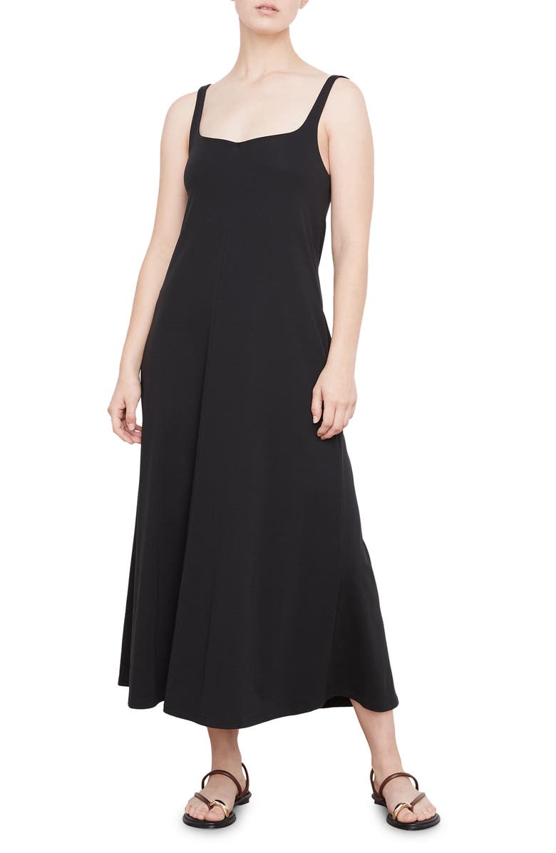 Vince Sleeveless Stretch Cotton Trapeze Dress | Nordstrom