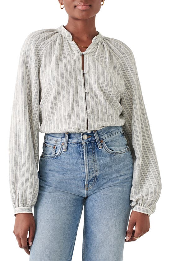 FAHERTY NAOMI STRIPE LONG SLEEVE BLOUSE