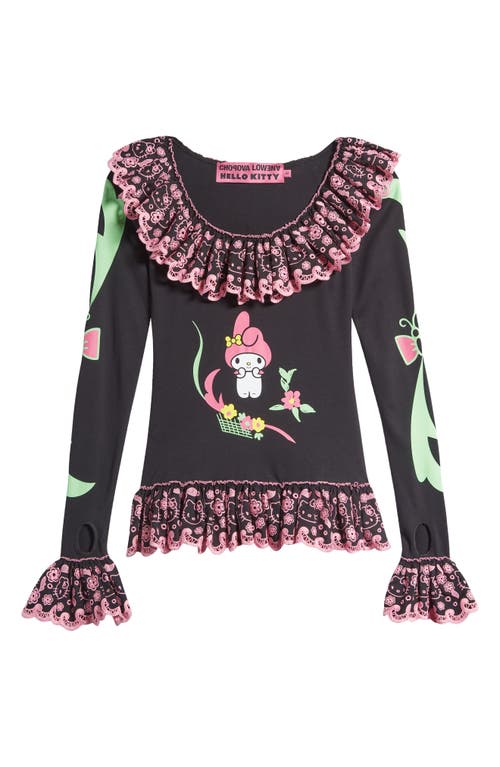Chopova Lowena X Sanrio Rivals Long Sleeve Jersey Top In Black