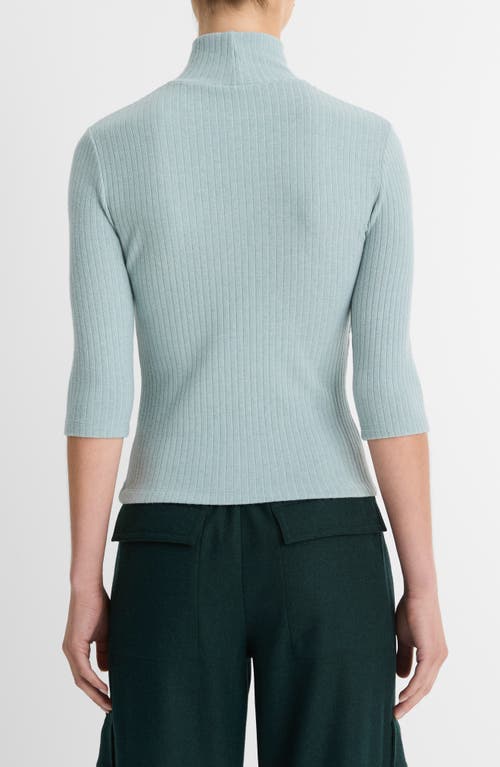 Shop Vince Rib Turtleneck Sweater In H Capri