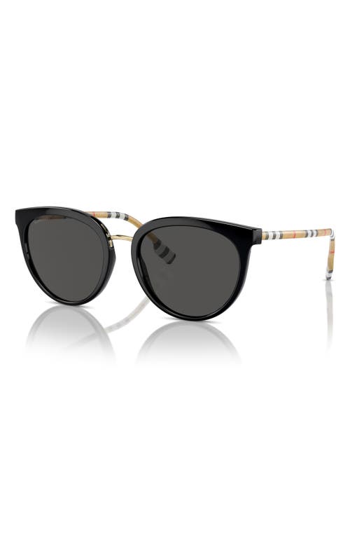 Shop Burberry 54mm Round Sunglasses In Dark Grey