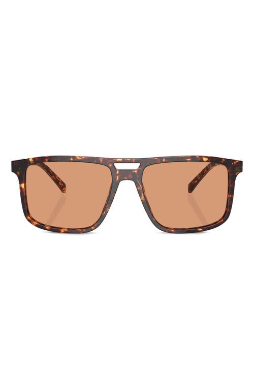 Shop Prada 58mm Rectangular Sunglasses In Brown/orange