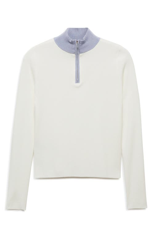 Mango Quarter Zip Sweater In Ecru