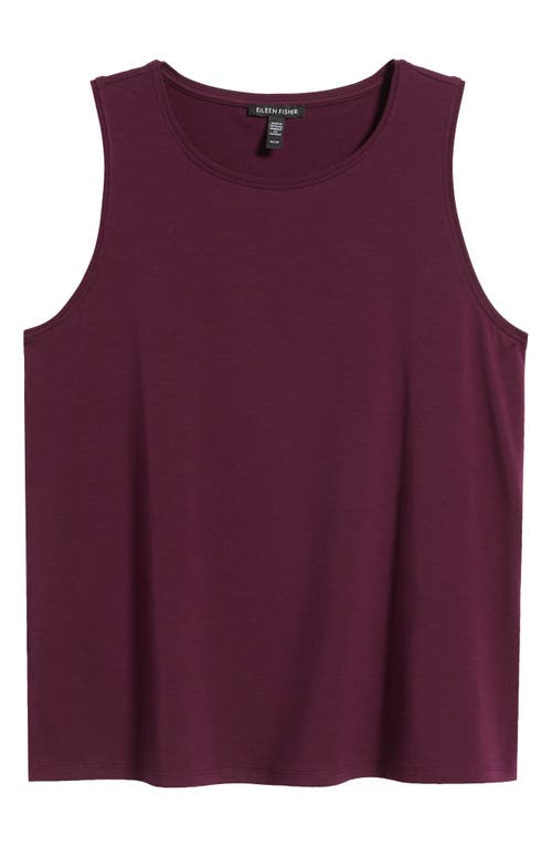 Shop Eileen Fisher Crewneck Jersey Tank In Blackberry