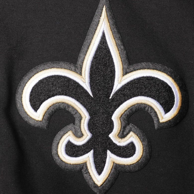 PRO STANDARD PRO STANDARD BLACK NEW ORLEANS SAINTS 4-HIT FULL-ZIP HOODIE