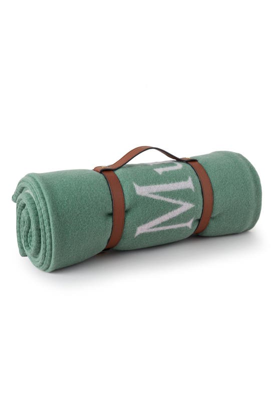 Shop Mulberry Wool Throw Blanket In Cambridge Green