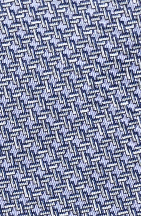Shop Jack Victor Privee Geometric Print Silk Tie In Lilac