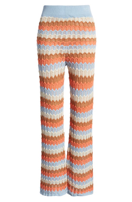 Shop Rip Curl Santorini Sun Pointelle Stitch Sweater Pants In Multi Color Red