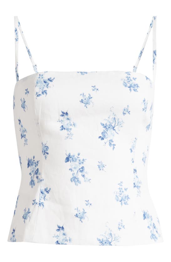 Shop Reformation Overland Floral Linen Camisole In Delicacy