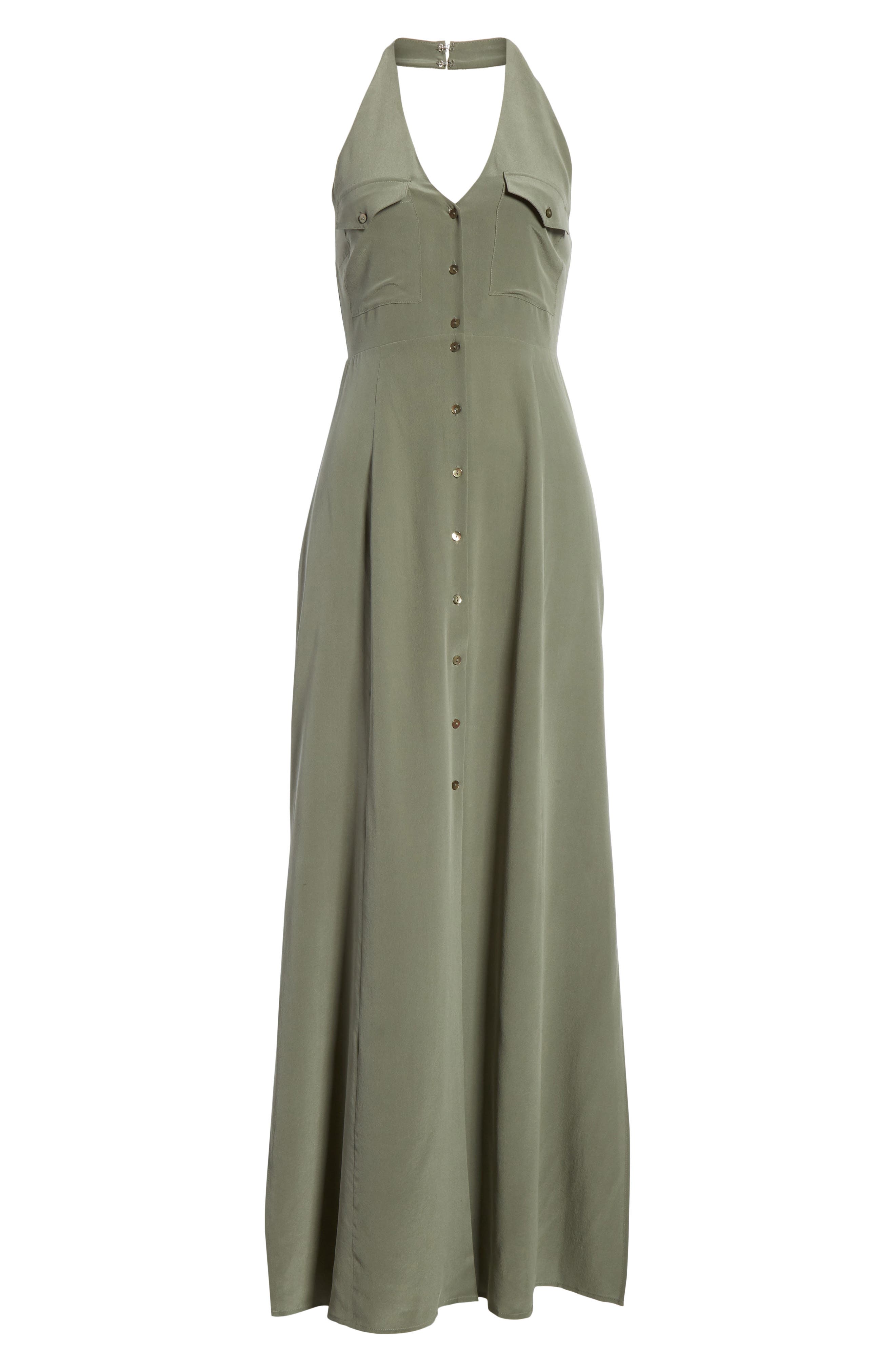 silk halter maxi dress