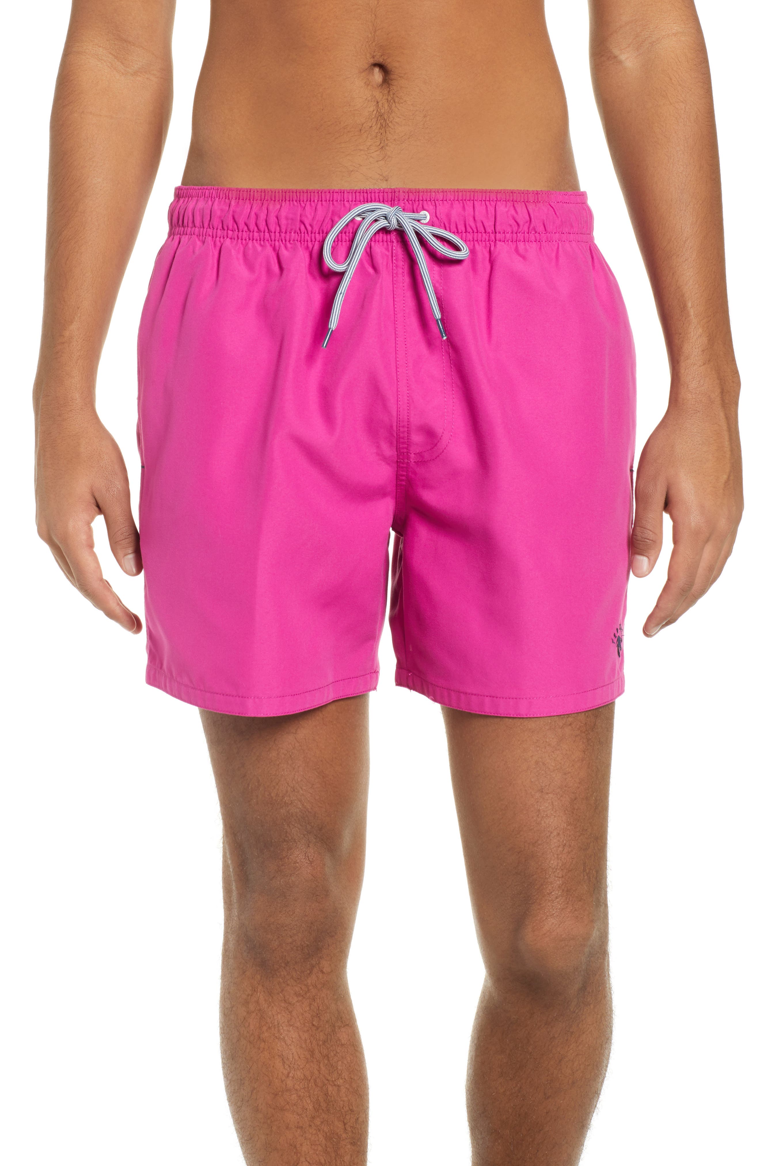 Ted Baker London Plankton Slim Fit Swim Trunks, Pink