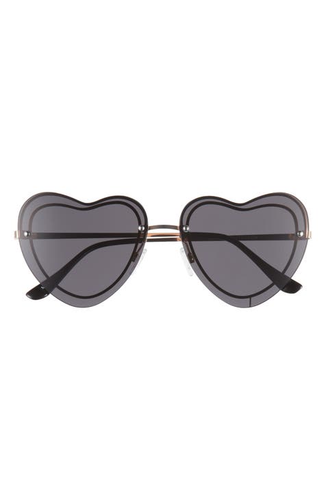 63mm Oversize Double Heart Sunglasses