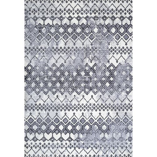 Jonathan Y Azmar Moroccan Geometric Distressed Area Rug In Ivory/black