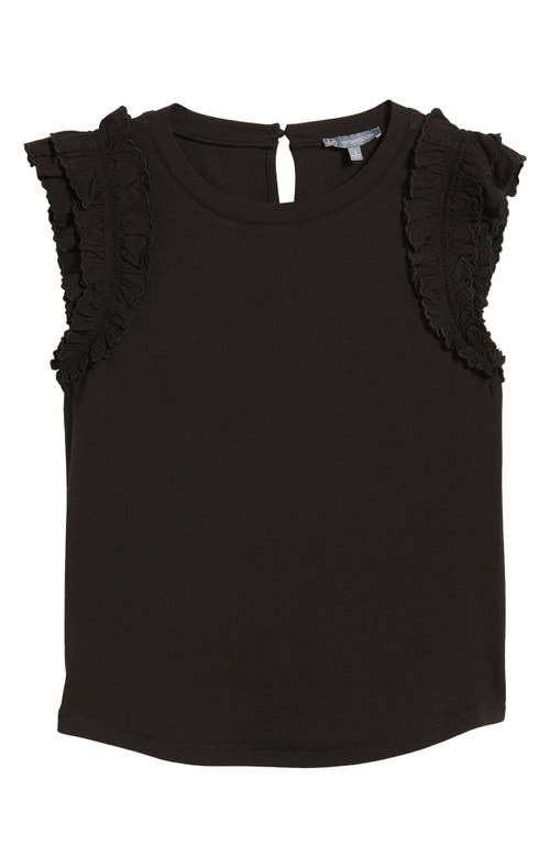Wit & Wisdom Ruffle Sleeve Top In Black