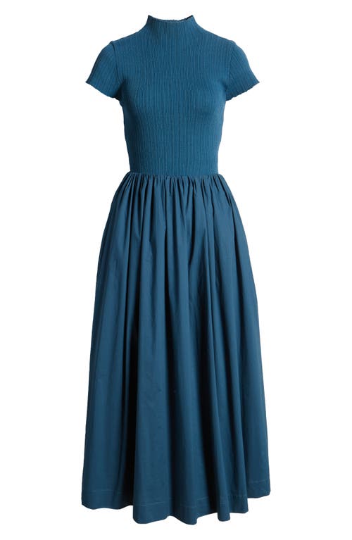 Shop En Saison Lafayette Mixed Media Maxi Dress In Teal