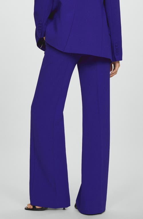 Shop Mango Pompeya Flare Trousers In Medium Blue