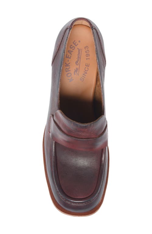 Kork-ease Women Aston Block Heel Loafer In Burgundy In Burgundy Leather