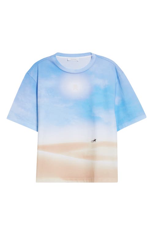 Rabanne Desert Cotton Graphic T-shirt In Blue