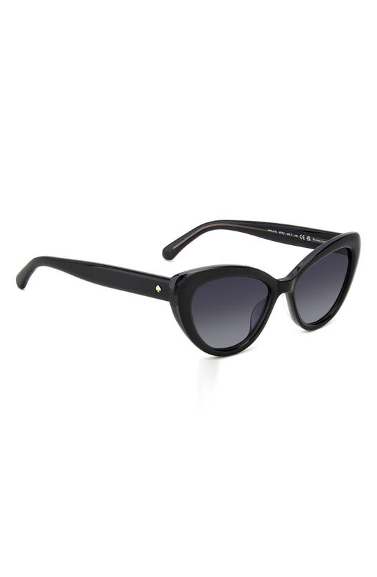 Shop Kate Spade Marlah's 53mm Gradient Cat Eye Sunglasses In Black/ Grey Shaded