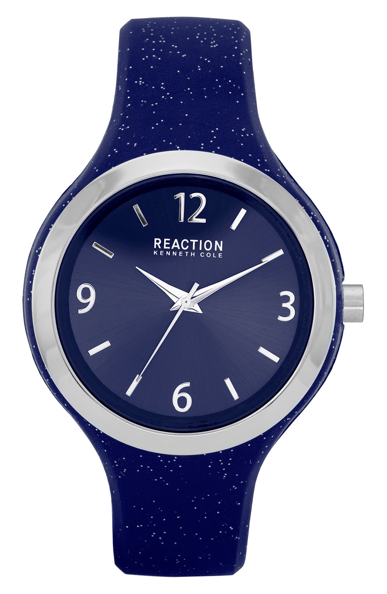 Kenneth Cole Reaction Women's Reaction 3 Hands Black Dial Silicone Watch In Blue Dark