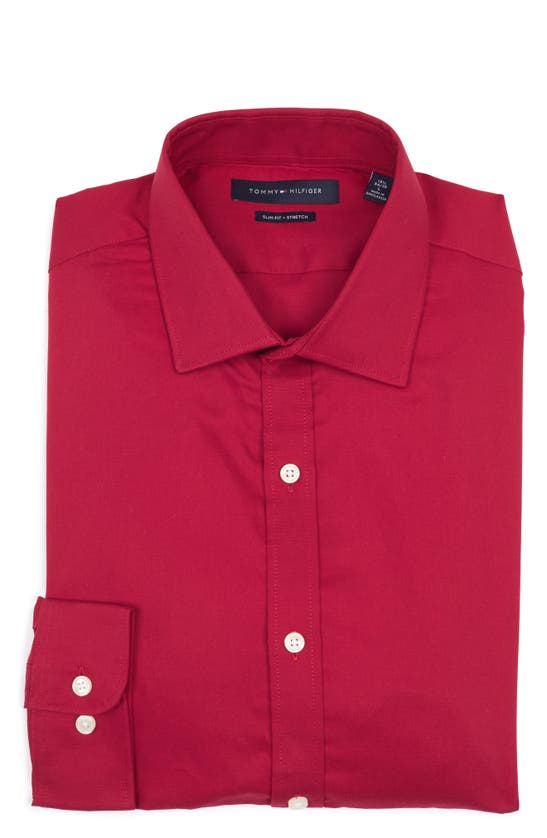 Tommy Hilfiger Solid Slim Fit Dress Shirt In Medieval Blue | ModeSens