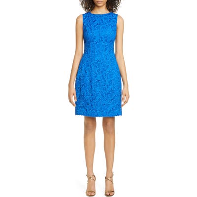 Adam Lippes Corded Lace Flare Dress, Blue