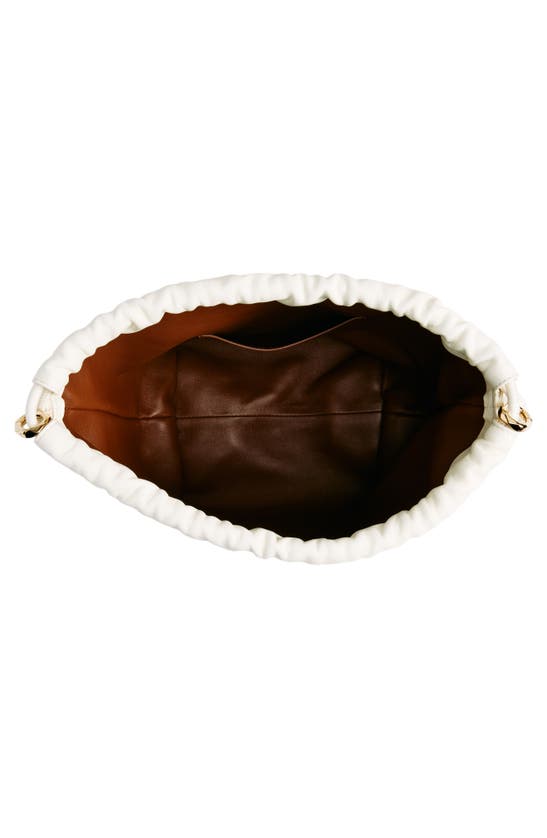 Shop Valentino Medium Vlogo Leather Drawstring Bag In 098 Ivory