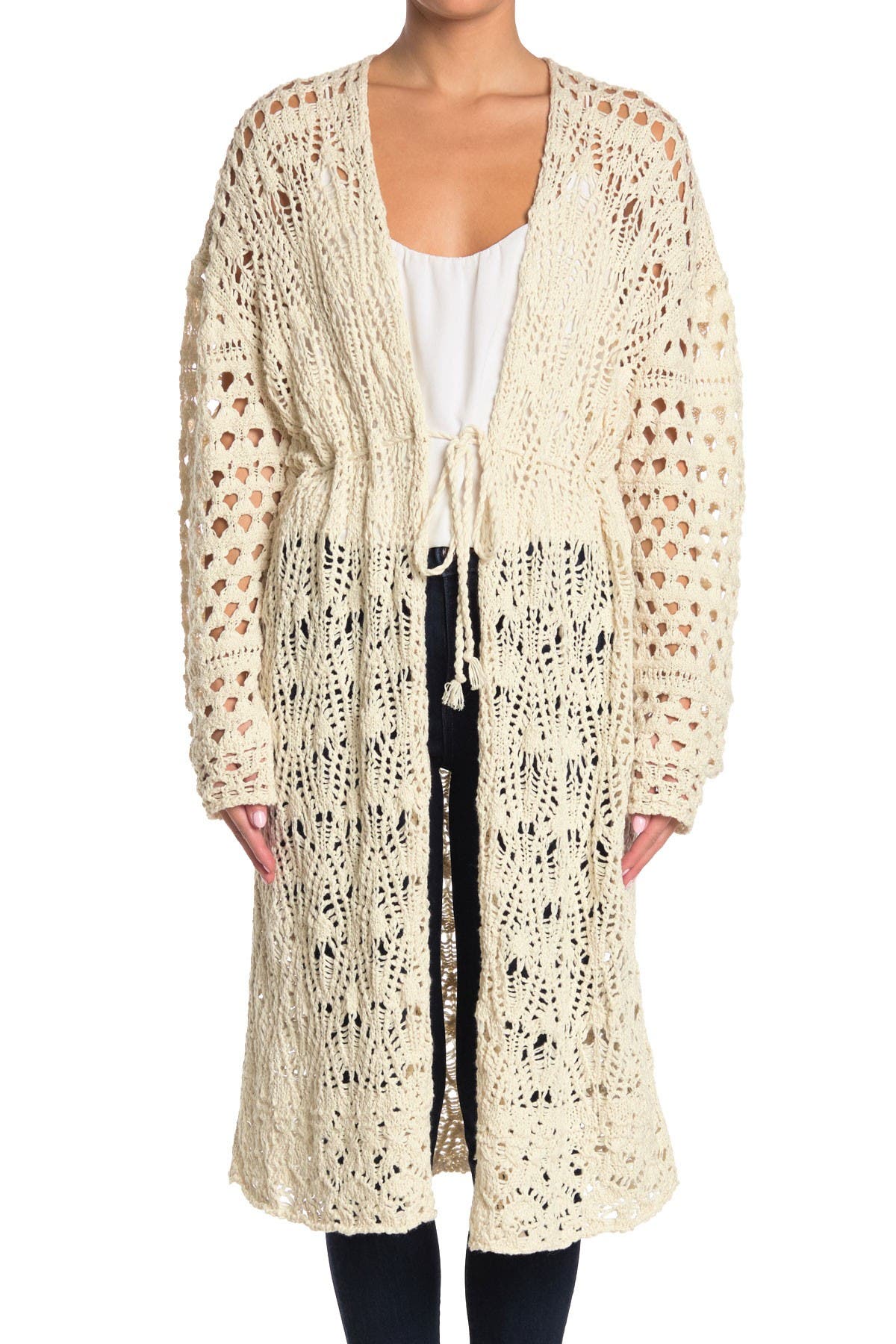 Free People Sweet Talker Long Crochet Cardigan Nordstrom Rack