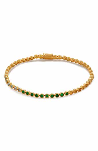 Kate Young Gemstone Tennis Necklace Adjustable 41-46cm/16-18' in 18ct Gold  Vermeil on Sterling Silver and Lemon Quartz