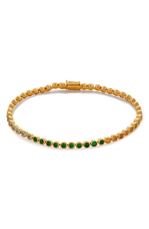 Monica Vinader Rainbow Stone Tennis Bracelet in 18K Gold Vermeil/Mixed Stones at Nordstrom, Size Medium