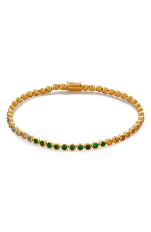 Shop Monica Vinader Rainbow Stone Tennis Bracelet In 18k Gold Vermeil/mixed Stones