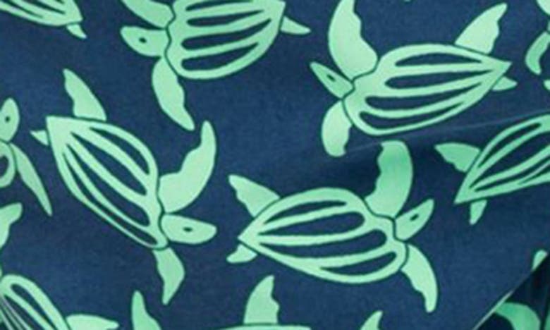 Shop Tom & Teddy Kids' Turtle Print Swim Trunks In Navy Green