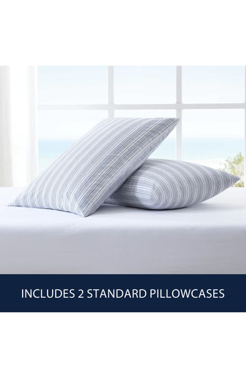 Nautica Beaux Striped Blue Standard Sham Pillowcase In Dark Blue