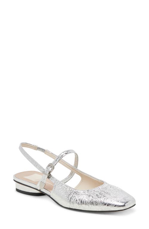 Shop Dolce Vita Rianne Slingback Mary Jane Flat In Silver Distressed Leather